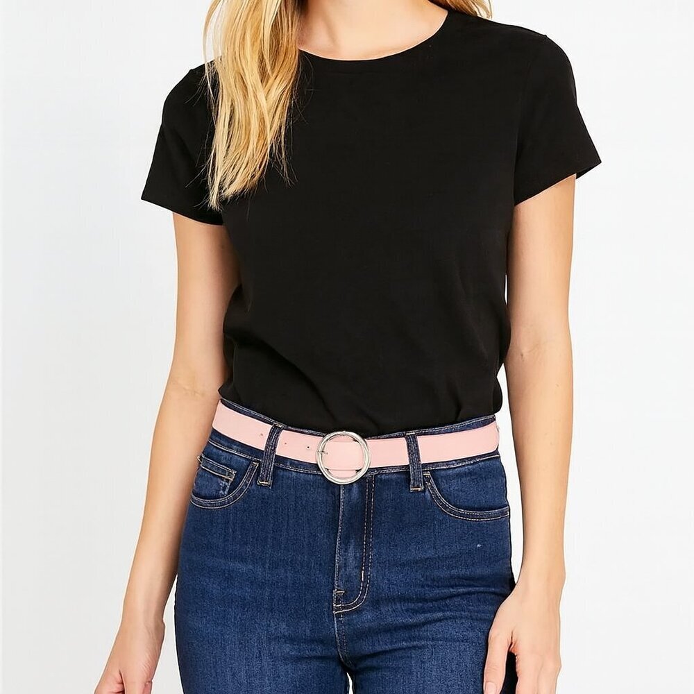 2/$30  NEW Faux Vegan Leather Belt in Pale Pastel Light Baby Pink